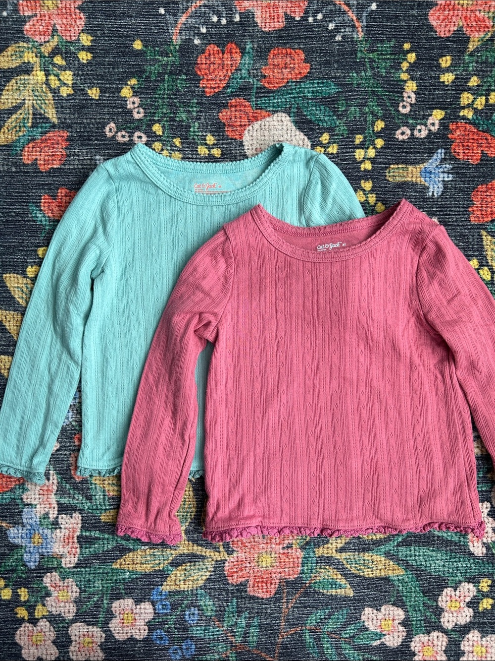 Cat & Jack Toddler Ribbed Long-Sleeve Tees, Size 4T